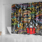Raised On Hip Hop Shower Curtain Graffiti Art Style - African Pride