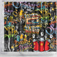 Raised On Hip Hop Shower Curtain Graffiti Art Style - African Pride