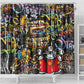 Raised On Hip Hop Shower Curtain Graffiti Art Style - African Pride