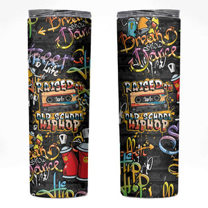 Raised On Hip Hop Skinny Tumbler Graffiti Art Style - African Pride