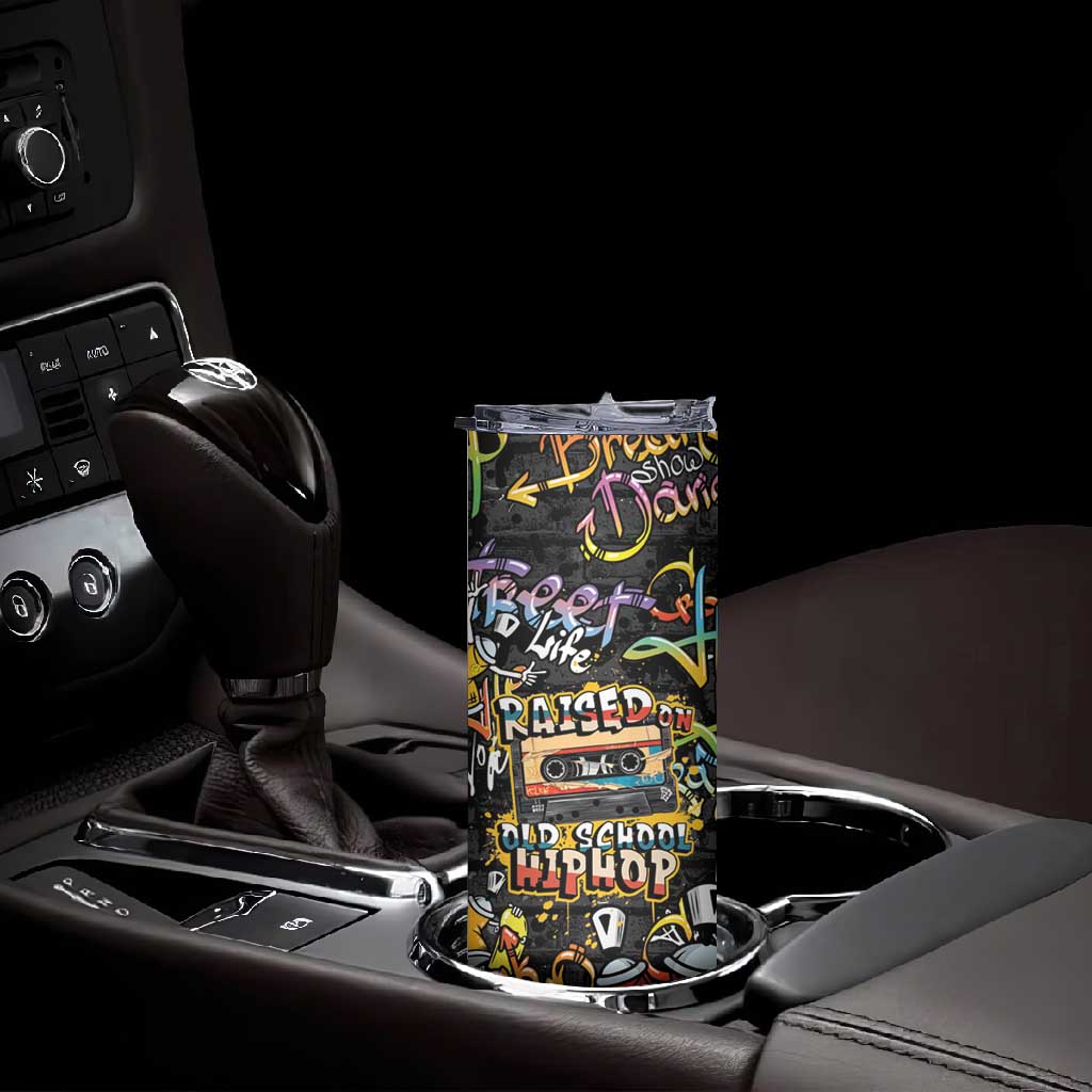 Raised On Hip Hop Skinny Tumbler Graffiti Art Style - African Pride