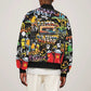 Raised On Hip Hop Sleeve Zip Bomber Jacket Graffiti Art Style - African Pride