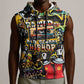 Raised On Hip Hop Sleeveless Hoodie Graffiti Art Style - African Pride