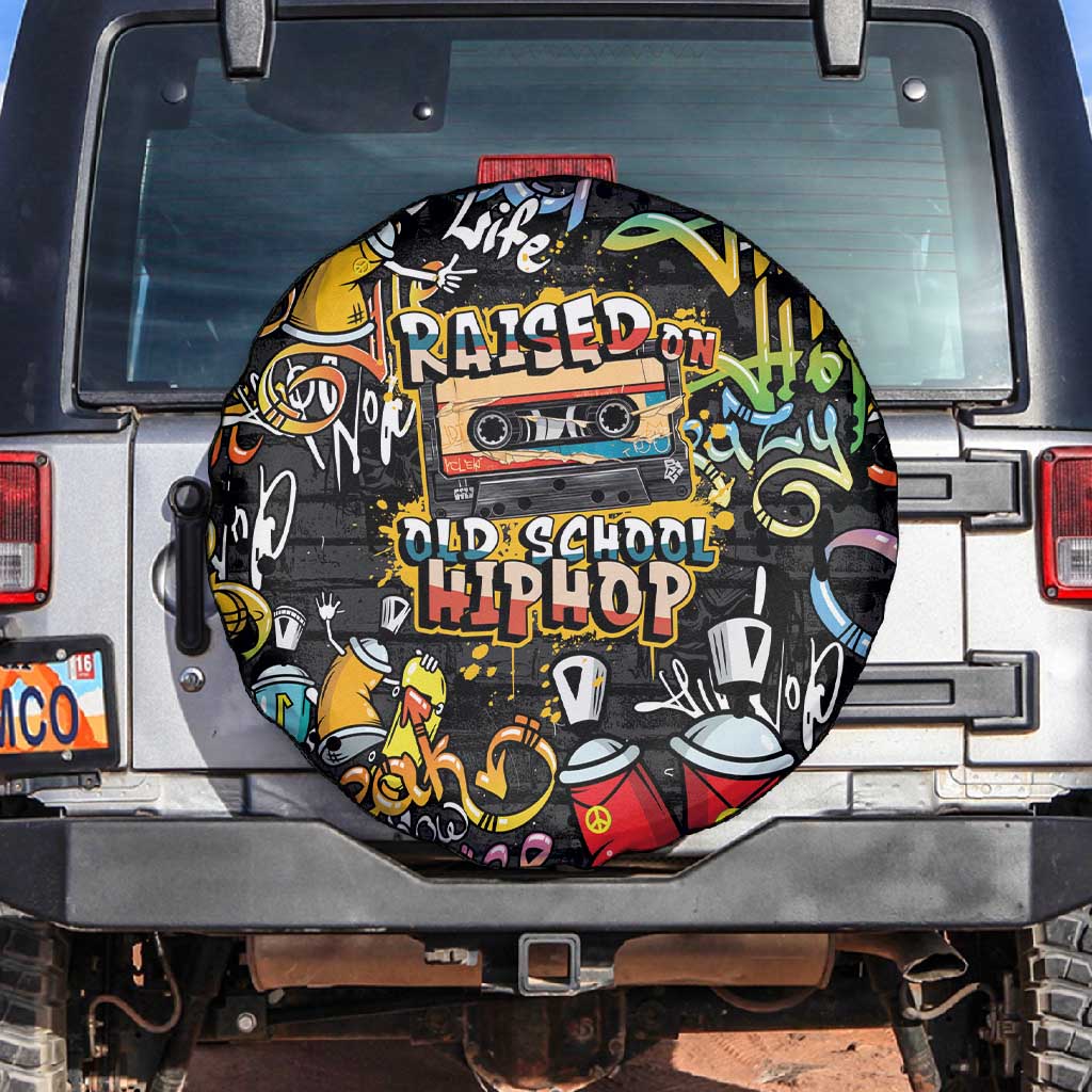 Raised On Hip Hop Spare Tire Cover Graffiti Art Style - African Pride