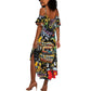 Raised On Hip Hop Summer Maxi Dress Graffiti Art Style - African Pride