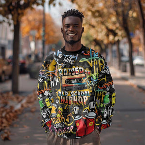 Raised On Hip Hop Sweatshirt Graffiti Art Style - African Pride