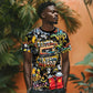 Raised On Hip Hop T shirt Graffiti Art Style - African Pride
