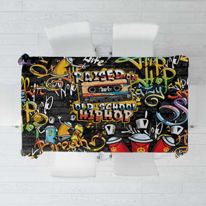 Raised On Hip Hop Tablecloth Graffiti Art Style - African Pride