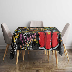 Raised On Hip Hop Tablecloth Graffiti Art Style - African Pride