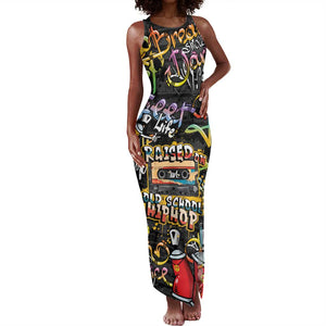 Raised On Hip Hop Tank Maxi Dress Graffiti Art Style - African Pride