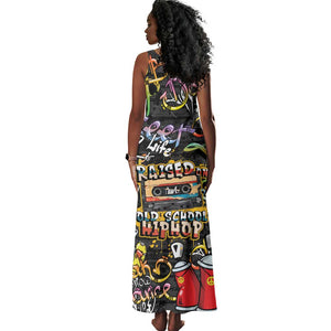 Raised On Hip Hop Tank Maxi Dress Graffiti Art Style - African Pride