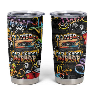 Raised On Hip Hop Tumbler Cup Graffiti Art Style - African Pride