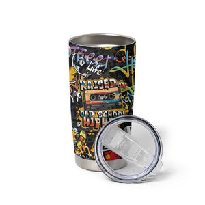 Raised On Hip Hop Tumbler Cup Graffiti Art Style - African Pride