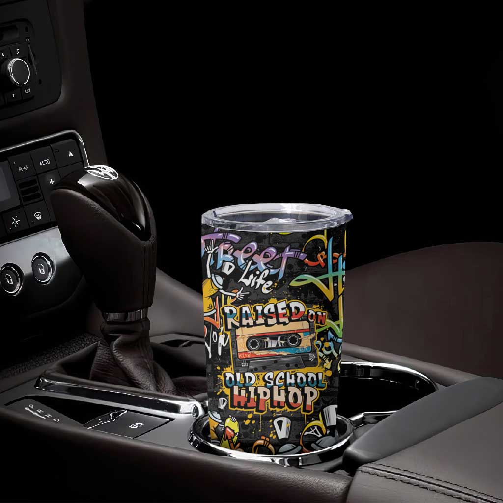 Raised On Hip Hop Tumbler Cup Graffiti Art Style - African Pride