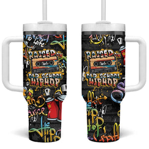 Raised On Hip Hop Tumbler With Handle Graffiti Art Style - African Pride