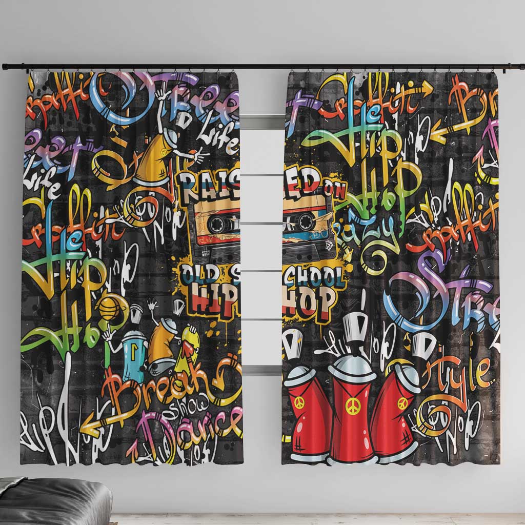 Raised On Hip Hop Window Curtain Graffiti Art Style - African Pride