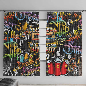 Raised On Hip Hop Window Curtain Graffiti Art Style - African Pride