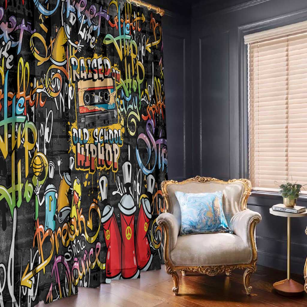 Raised On Hip Hop Window Curtain Graffiti Art Style - African Pride