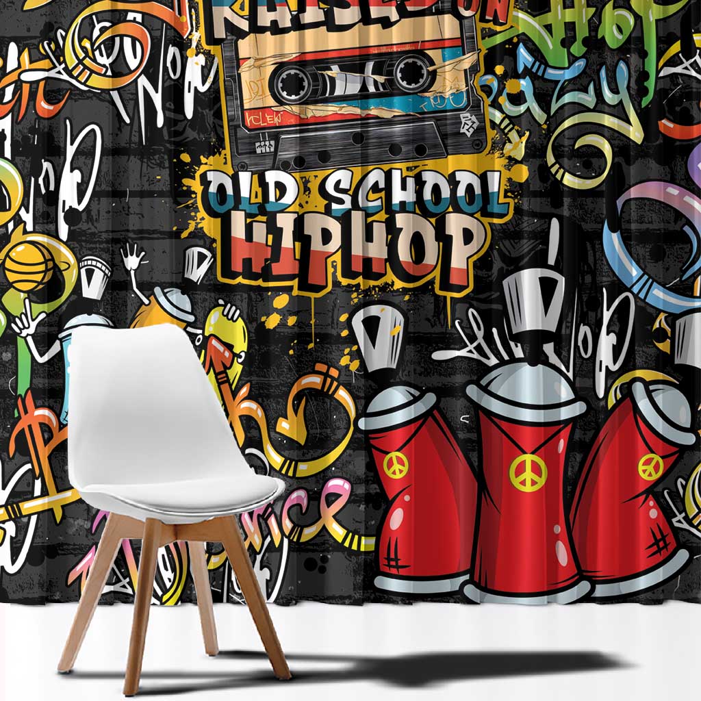 Raised On Hip Hop Window Curtain Graffiti Art Style - African Pride