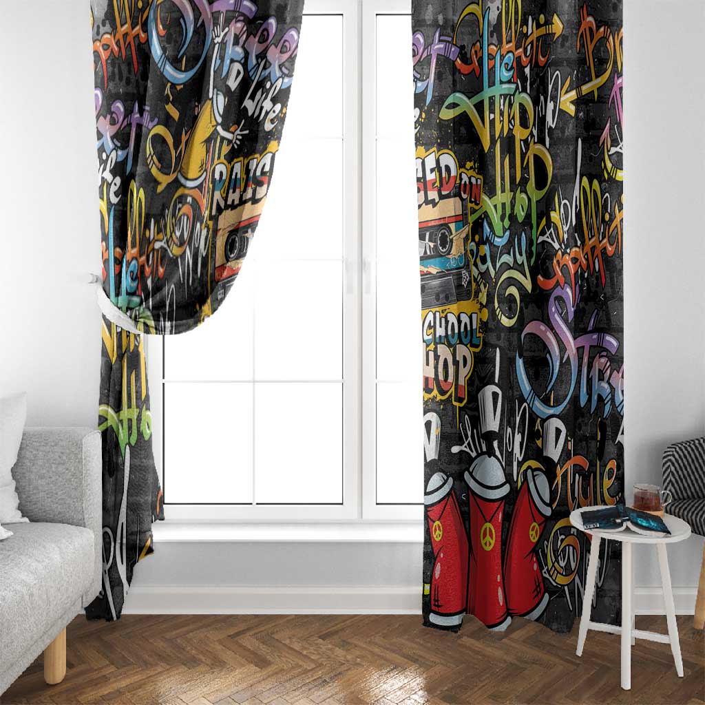 Raised On Hip Hop Window Curtain Graffiti Art Style - African Pride