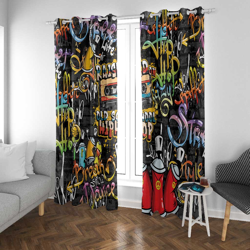 Raised On Hip Hop Window Curtain Graffiti Art Style - African Pride