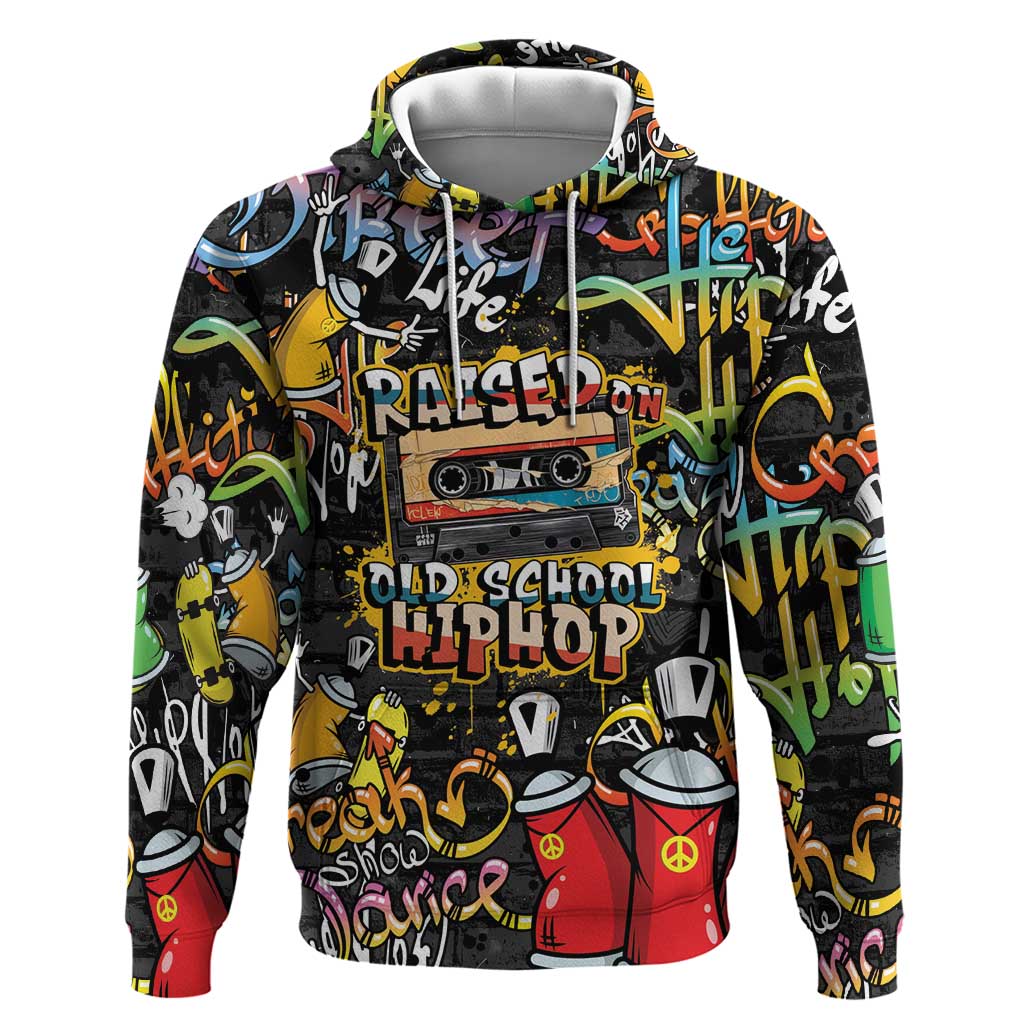 Raised On Hip Hop Zip Hoodie Graffiti Art Style - African Pride