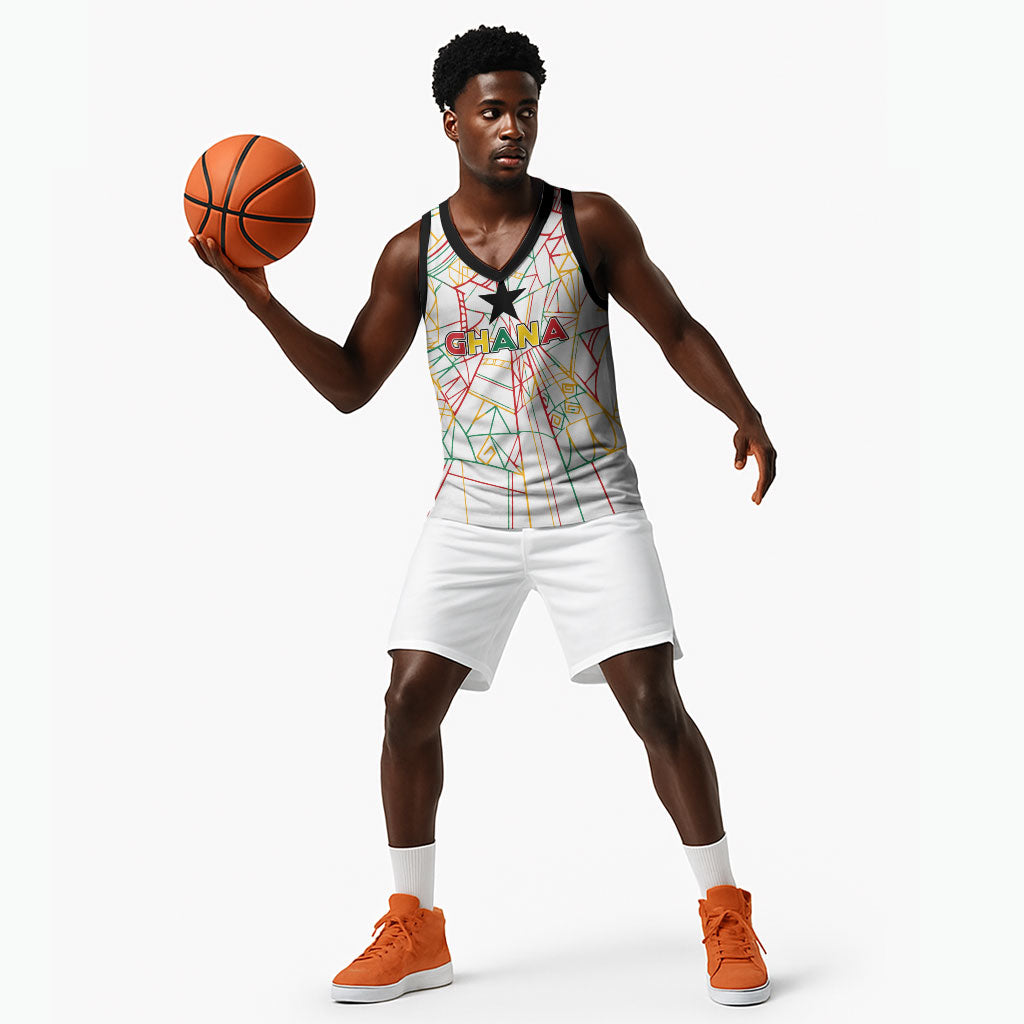 Custom Ghana Football 2026 Basketball Jersey Black Stars Never Fall White Version