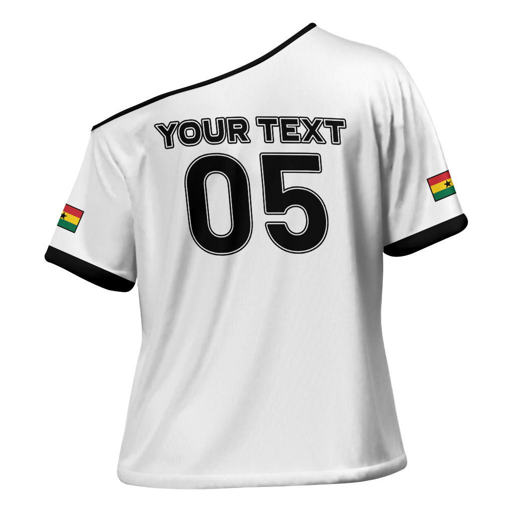 Custom Ghana Football 2026 Cross Shoulder Shirt Black Stars Never Fall White Version