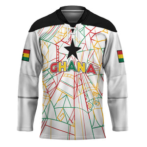 Custom Ghana Football 2026 Hockey Jersey Black Stars Never Fall White Version