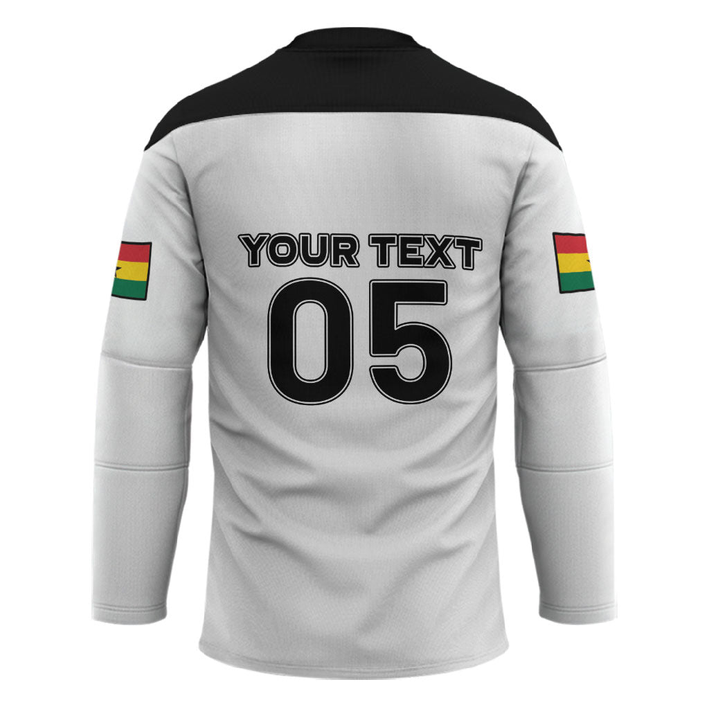 Custom Ghana Football 2026 Hockey Jersey Black Stars Never Fall White Version
