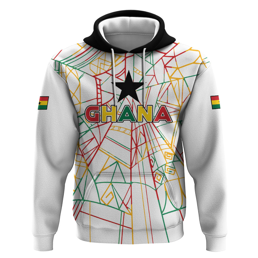 Custom Ghana Football 2026 Hoodie Black Stars Never Fall White Version