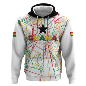 Custom Ghana Football 2026 Hoodie Black Stars Never Fall White Version