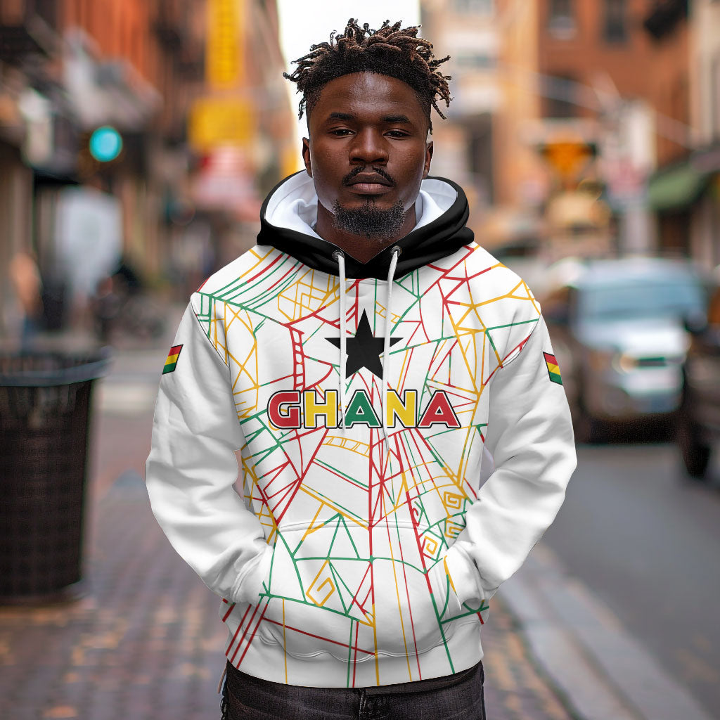 Custom Ghana Football 2026 Hoodie Black Stars Never Fall White Version