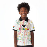 Custom Ghana Football 2026 Kid Polo Shirt Black Stars Never Fall White Version