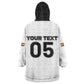 Custom Ghana Football 2026 Kid Wearable Blanket Hoodie Black Stars Never Fall White Version