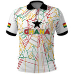 Custom Ghana Football 2026 Polo Shirt Black Stars Never Fall White Version