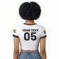 Custom Ghana Football 2026 Raglan Cropped T shirt Black Stars Never Fall White Version
