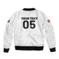 Custom Ghana Football 2026 Sleeve Zip Bomber Jacket Black Stars Never Fall White Version