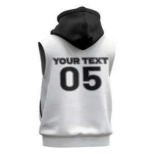 Custom Ghana Football 2026 Sleeveless Hoodie Black Stars Never Fall White Version