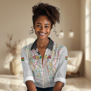 Custom Ghana Football 2026 Women Casual Shirt Black Stars Never Fall White Version