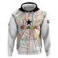 Custom Ghana Football 2026 Zip Hoodie Black Stars Never Fall White Version
