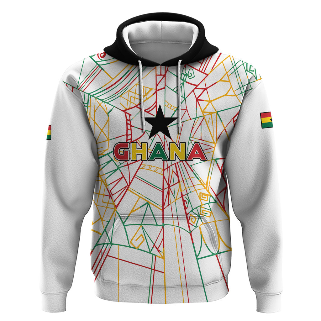 Custom Ghana Football 2026 Zip Hoodie Black Stars Never Fall White Version