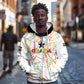 Custom Ghana Football 2026 Zip Hoodie Black Stars Never Fall White Version
