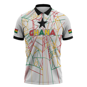Custom Ghana Football 2026 Zipper Polo Shirt Black Stars Never Fall White Version