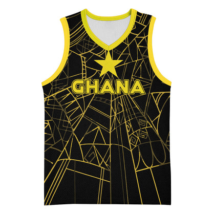 Custom Ghana Football 2026 Basketball Jersey Black Stars Never Fall Black Version