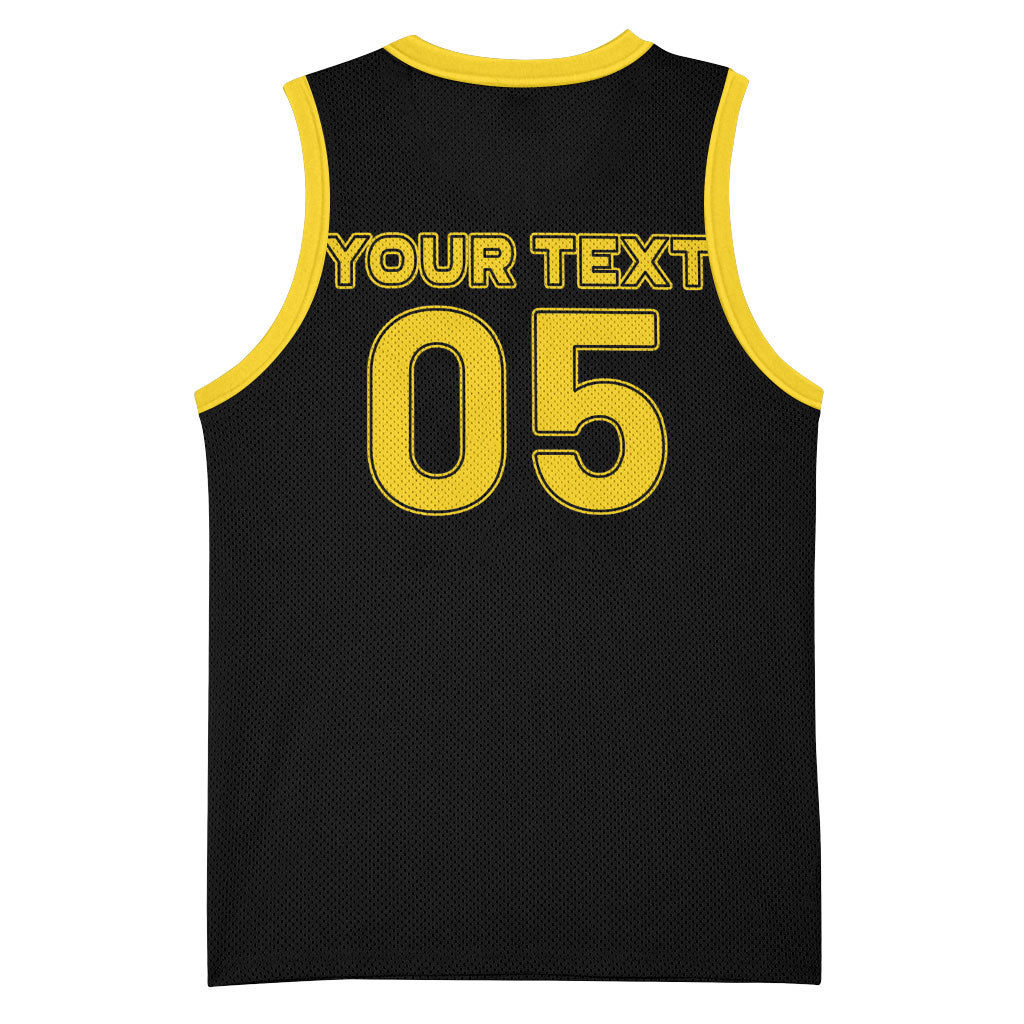 Custom Ghana Football 2026 Basketball Jersey Black Stars Never Fall Black Version