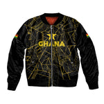 Custom Ghana Football 2026 Bomber Jacket Black Stars Never Fall Black Version
