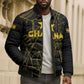 Custom Ghana Football 2026 Bomber Puffer Jacket Black Stars Never Fall Black Version