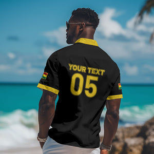 Custom Ghana Football 2026 Hawaiian Shirt Black Stars Never Fall Black Version