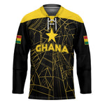 Custom Ghana Football 2026 Hockey Jersey Black Stars Never Fall Black Version